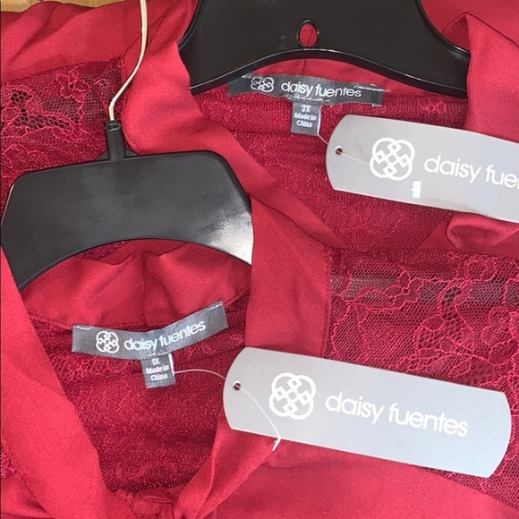 New Womens Daisy Fuentes Plus Size Neck Tie Blouse - Picture 5 of 11